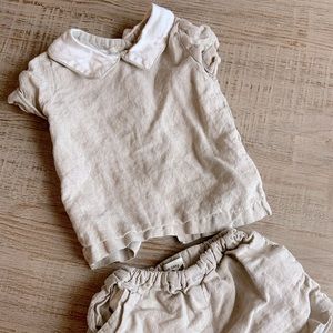 The Oaks Apparel khaki boys 2 piece set, size 12m